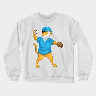 Cat Baseball Crewneck Sweatshirt